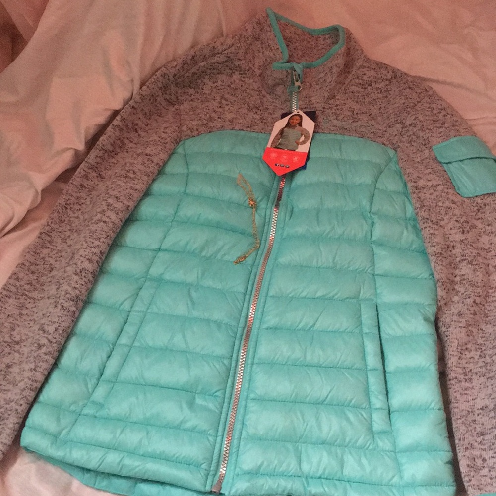 teal and grey jacket brand new never worn